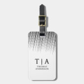 Abstract Black & White Geometric Background ラゲッジタグ (正面縦)