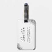 Abstract Black & White Geometric Background ラゲッジタグ (裏面縦)