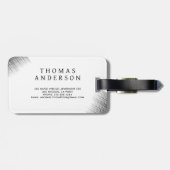 Abstract Black & White Geometric Background ラゲッジタグ (裏面横)