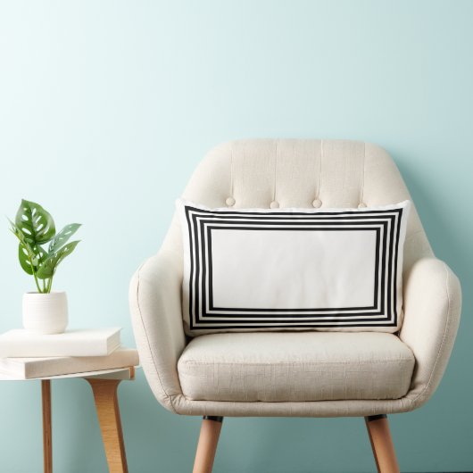 Abstract Black & White Geometrical  ランバークッション (椅子)