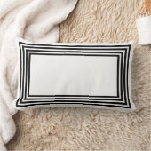 Abstract Black & White Geometrical  ランバークッション (ブランケット)