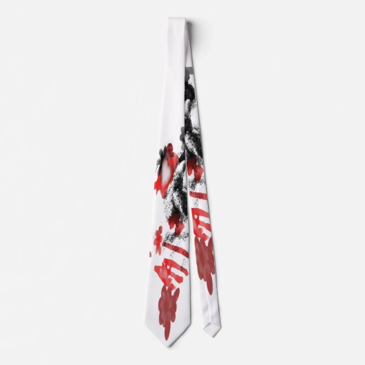 Abstract Black White Gray And Red Doodle Art Tie ネクタイ (正面)
