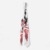 Abstract Black White Gray And Red Doodle Art Tie ネクタイ (裏面)