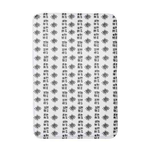 Abstract Black White Marks バスマット (正面縦)