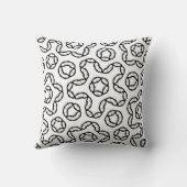 Abstract Black & White Modern Pattern Throw Pillow クッション (裏面)