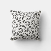 Abstract Black & White Modern Pattern Throw Pillow クッション (正面)