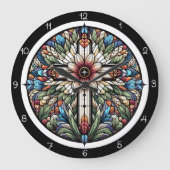 Abstract Bloom Cross ラージ壁時計 (正面)