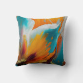 Abstract Bloom in Orange and Teal クッション (裏面)