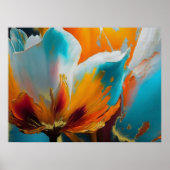 Abstract Bloom in Orange and Teal ポスター (正面)