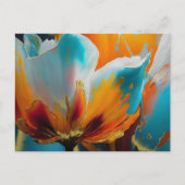 Abstract Bloom in Orange and Teal ポストカード (正面)