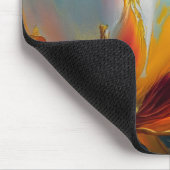 Abstract Bloom in Orange and Teal マウスパッド (コーナー)