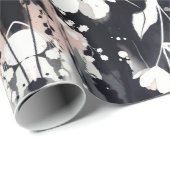  Abstract Blossoms — Monochrome Blush Chic ラッピングペーパー (ロールコーナー)