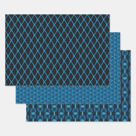 Abstract blue ラッピングペーパーシート (セット)