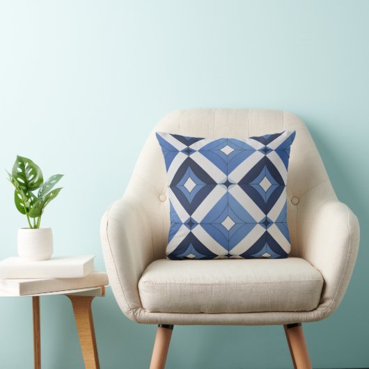 Abstract Blue Accent Cushion クッション (椅子)