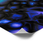 Abstract Blue and Black Pattern ポスター (角)