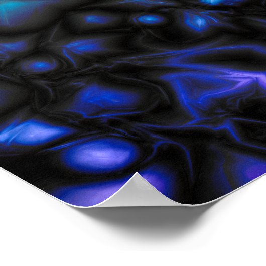 Abstract Blue and Black Pattern ポスター (角)