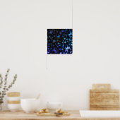 Abstract Blue and Black Pattern ポスター (キッチン)