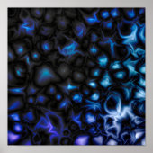 Abstract Blue and Black Pattern ポスター (正面)