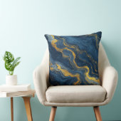 Abstract Blue And Gold Marble Texture クッション (椅子)
