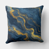 Abstract Blue And Gold Marble Texture クッション (裏面)