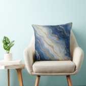 Abstract Blue And Gold Marble Texture クッション (椅子)