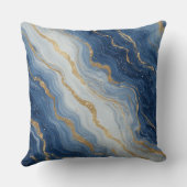 Abstract Blue And Gold Marble Texture クッション (裏面)