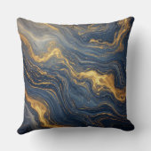 Abstract Blue And Gold Marble Texture クッション (裏面)