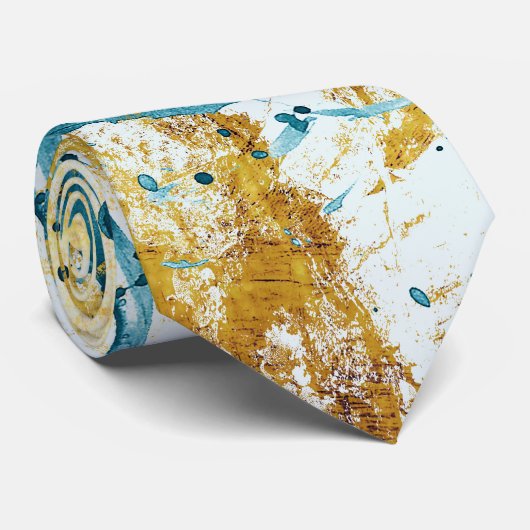 Abstract Blue and Gold Textures  ネクタイ (ロール)