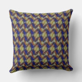 Abstract blue and gold wave geometric pattern 1299 クッション (裏面)