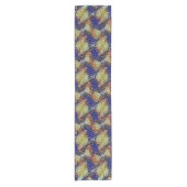 Abstract blue and gold wave geometric pattern 1299 ショートテーブルランナー (正面)