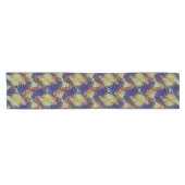 Abstract blue and gold wave geometric pattern 1299 ショートテーブルランナー (横)