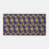 Abstract blue and gold wave geometric pattern 1299 デスクマット (正面)
