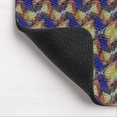 Abstract blue and gold wave geometric pattern 1299 マウスパッド (コーナー)