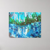 Abstract Blue and Green Textured Landscape キャンバスプリント (正面)