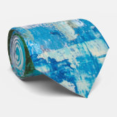 Abstract Blue and Green Textured Landscape ネクタイ (ロール)