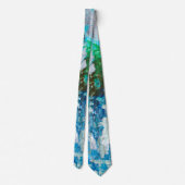 Abstract Blue and Green Textured Landscape ネクタイ (裏面)