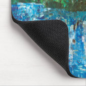 Abstract Blue and Green Textured Landscape マウスパッド (コーナー)