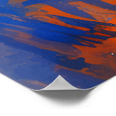 Abstract Blue and Orange Wall Art ポスター (角)