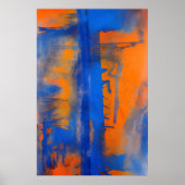 Abstract Blue and Orange Wall Art ポスター (正面)