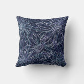 Abstract Blue and White Coastal Floral  クッション (裏面)