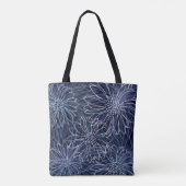 Abstract Blue and White Coastal Floral トートバッグ (裏面)