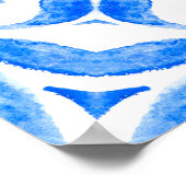 Abstract blue and white hand drawn tile seamless o ポスター (角)