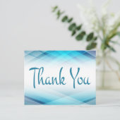 Abstract Blue And White Thank You Postcard ポストカード (スタンド正面)