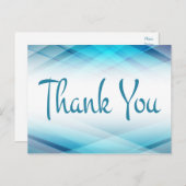 Abstract Blue And White Thank You Postcard ポストカード (正面/裏面)