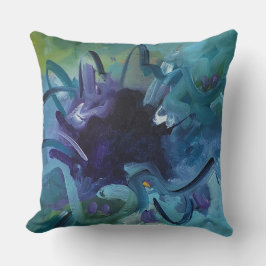 Abstract Blue Art Throw Pillow Home Decor クッション