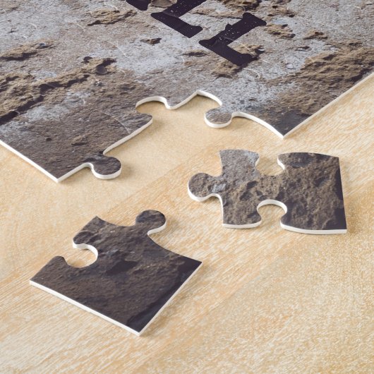 Abstract blue & beige (cracked wall) ジグソーパズル (側面)