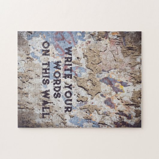 Abstract blue & beige (cracked wall) ジグソーパズル (横)