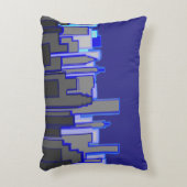 Abstract Blue City Skyline Art アクセントクッション (正面(垂直))