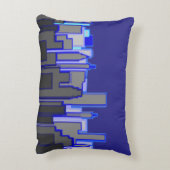 Abstract Blue City Skyline Art アクセントクッション (裏面(縦))