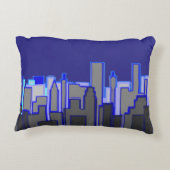 Abstract Blue City Skyline Art アクセントクッション (裏面)